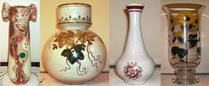 Jarrones de Flores en Porcelana y Cristal